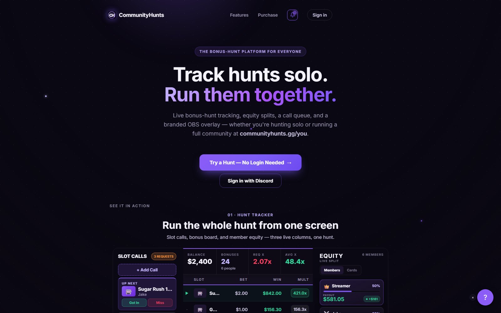CommunityHunts.gg - Live Bonus Hunt Platform