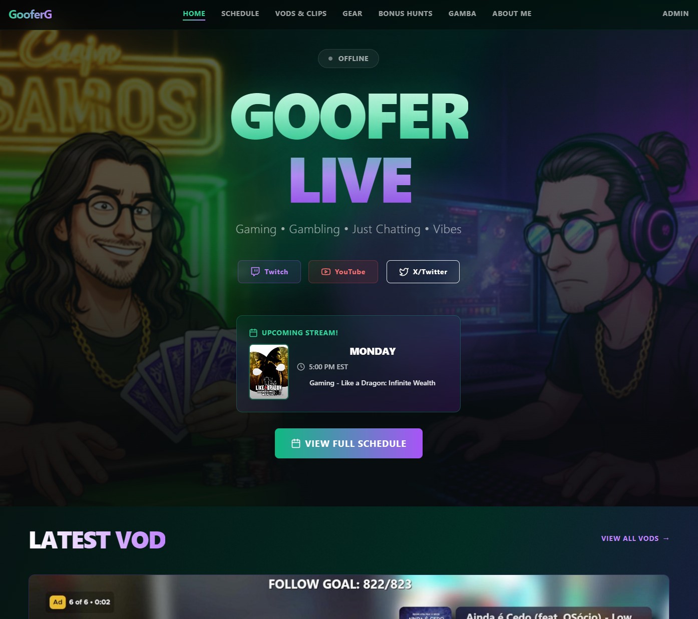 Goofer G - Streaming Fullstack Website screenshot 1