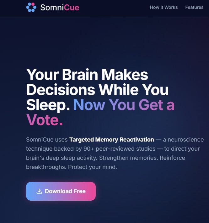 Somnicue - TMR Focus Sleep App screenshot 1